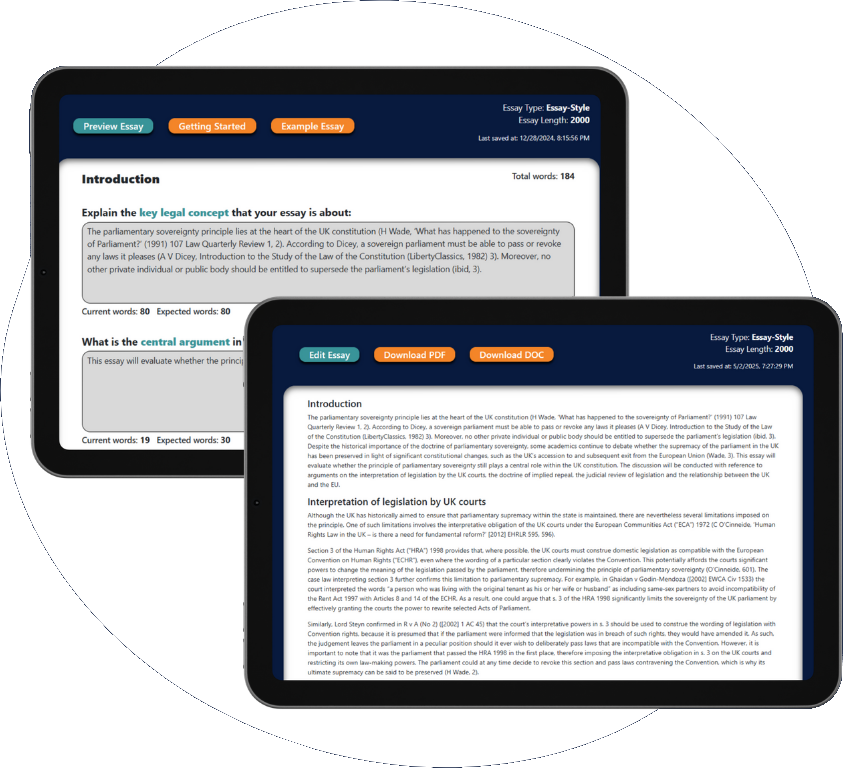First Class Law Essay Generator On a Laptop